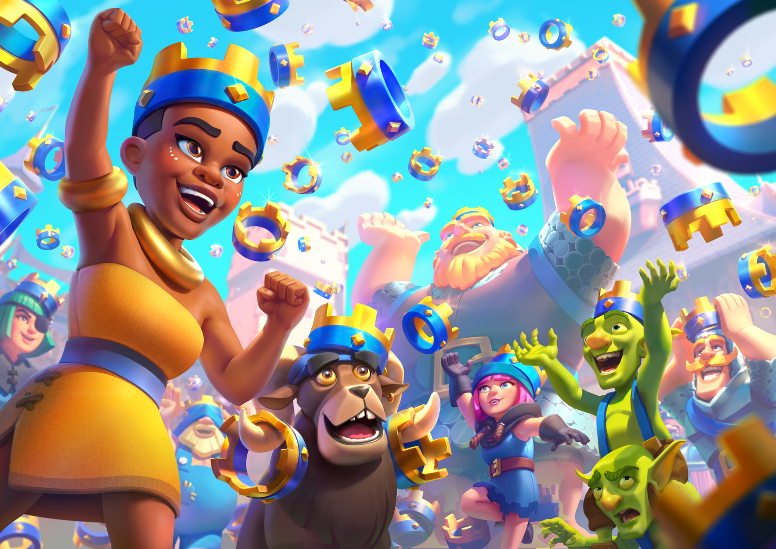 Clash Royale Crowns Raining in the Arena.