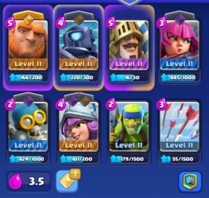 Best Beginner Deck in Clash Royale. Cards: Giant | Prince | Mini P.E.K.K.A | Musketeer | Archers | Spear Goblins | Bomber | Arrows